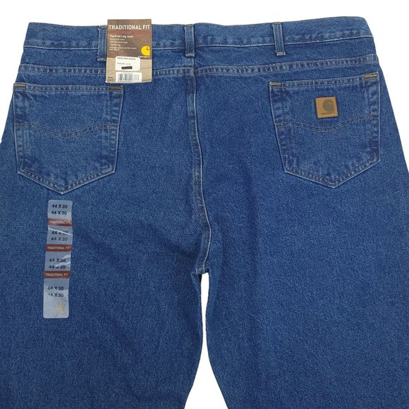 Carhartt Jeans NEW Men 44x30 Traditional Fit Tapered Leg Dark Wash Denim Work - Picture 11 of 12